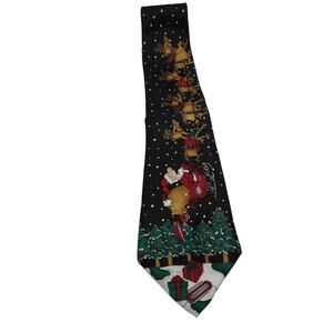 Yule Tie Greetings by Hallmark Santa's Vertical Trip Christmas tie